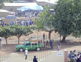View of tent from the stadium