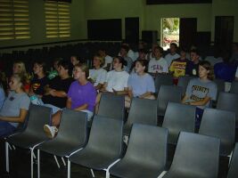 Practicing the Outreach songs in the chapel